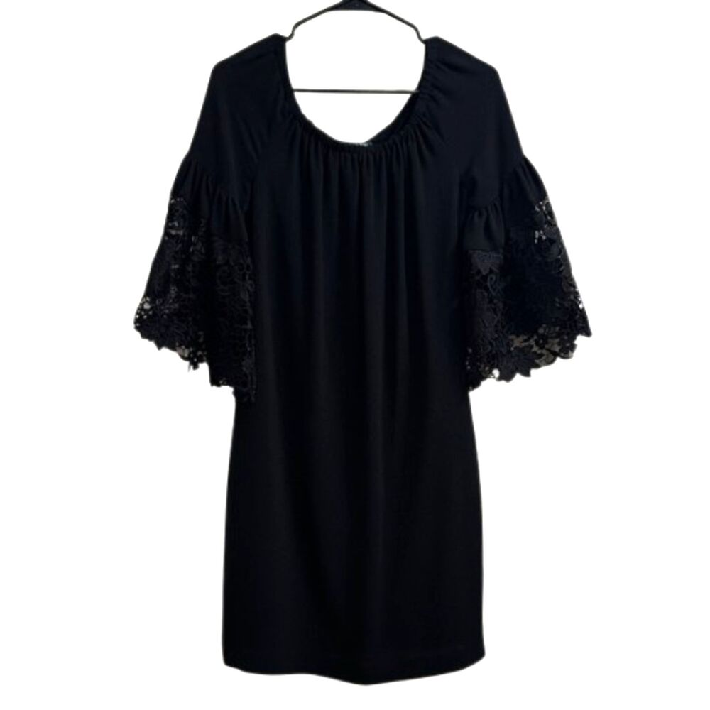 Ralph Lauren Lace Sleeve Cocktail Dress Off Shoulder Size 8 Event Occasion Black